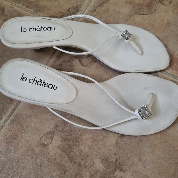 Le Chateau Summer heels flat sandels white - Picture 2 of 3